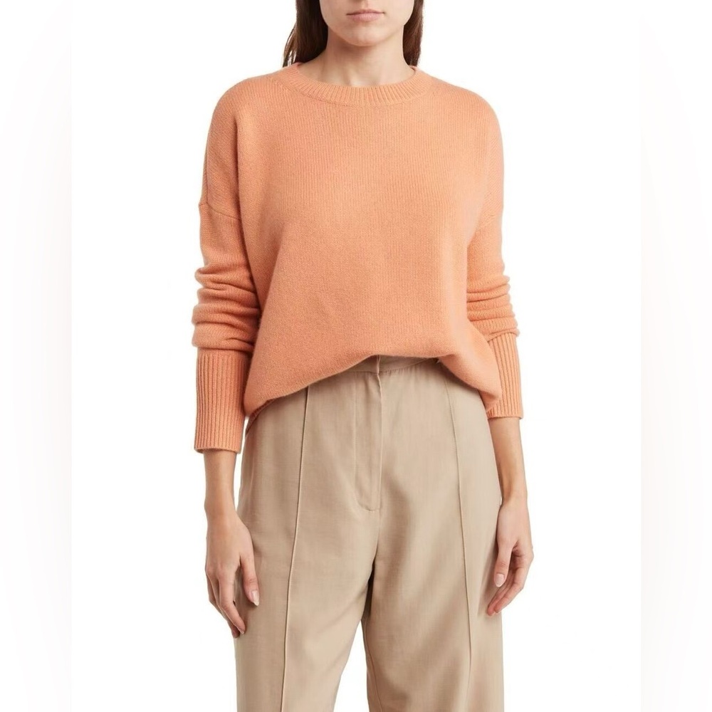 NWT $495 THEORY Karenia Luxe Heavy Cashmere Relaxed Knit Crewneck Sweater